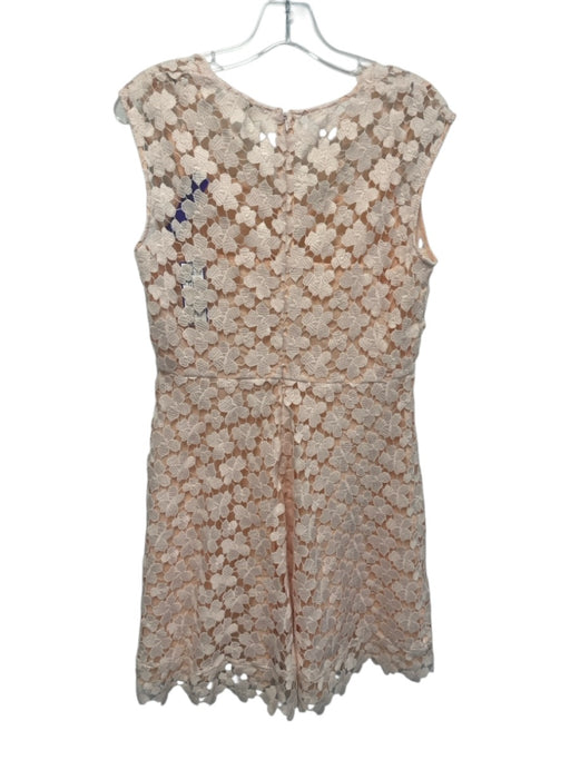 Shoshanna Size 6 Baby Pink Polyester Floral Open Lace Sleeveless V Neck Dress Baby Pink / 6