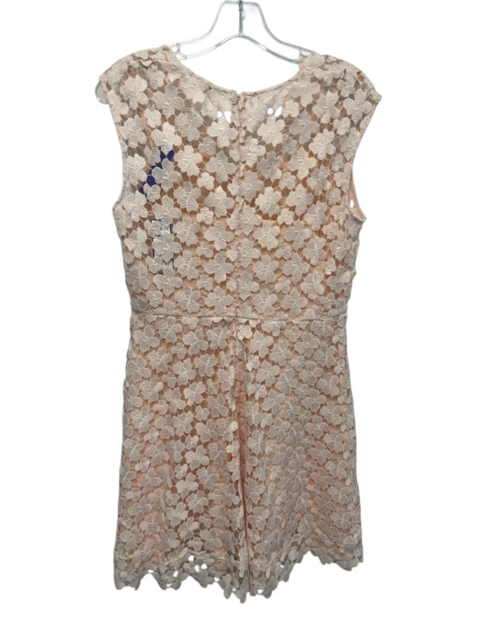 Shoshanna Size 6 Baby Pink Polyester Floral Open Lace Sleeveless V Neck Dress Baby Pink / 6