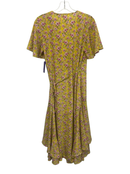 Roller Rabbit Size XS Yellow, Pink & Green Polyester Floral Wrap V Neck Dress Yellow, Pink & Green / XS