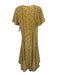 Roller Rabbit Size XS Yellow, Pink & Green Polyester Floral Wrap V Neck Dress Yellow, Pink & Green / XS