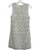 Ann Mashburn Size S White Polyester Short Sleeve Floral Applique Side Zip Dress White / S