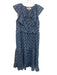 Trovata Birds of Paradis Size XS Blue & Cream Beige Cotton Sleeveless Dress Blue & Cream Beige / XS