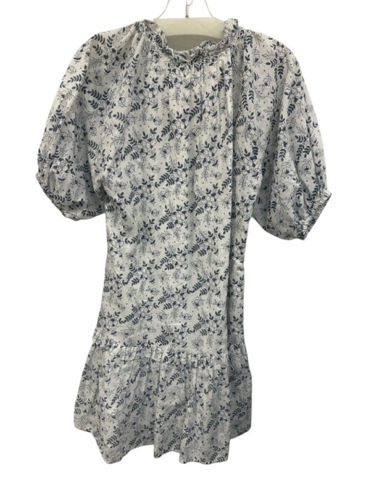 Cleobella Size XS White & Navy Blue No Fabric Tag Botanical Quarter Button Dress White & Navy Blue / XS