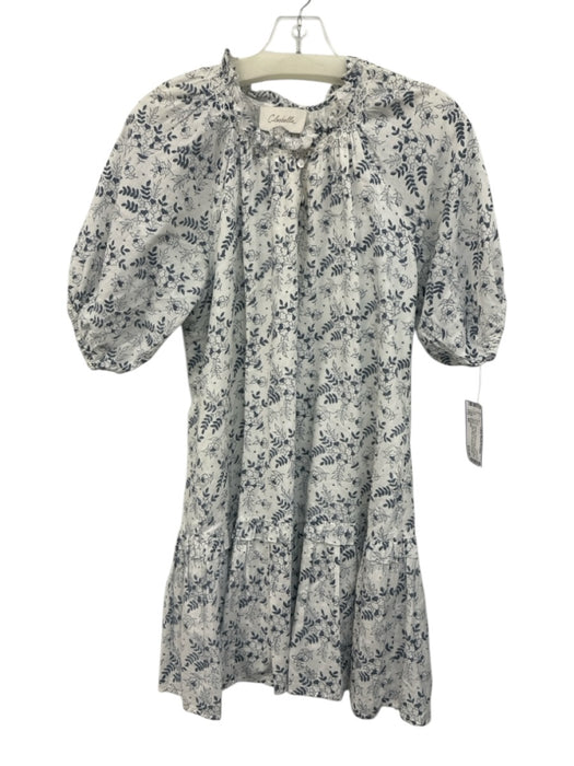 Cleobella Size XS White & Navy Blue No Fabric Tag Botanical Quarter Button Dress White & Navy Blue / XS