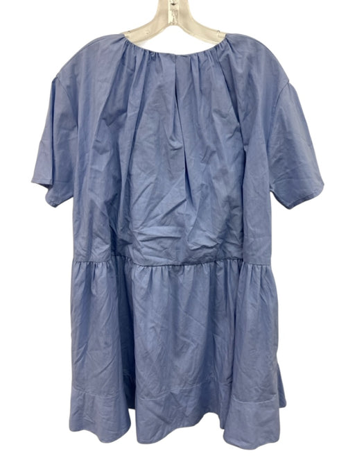 COS Size 6 Blue Lyocell blend Short Sleeve Keyhole Front Gathered Neck Dress Blue / 6