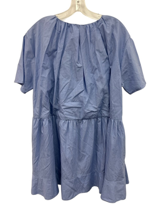 COS Size 6 Blue Lyocell blend Short Sleeve Keyhole Front Gathered Neck Dress Blue / 6