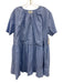 COS Size 6 Blue Lyocell blend Short Sleeve Keyhole Front Gathered Neck Dress Blue / 6