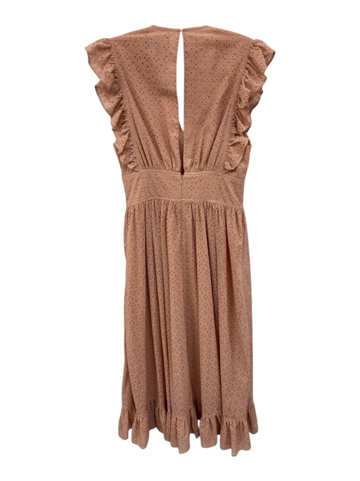 Robert Rodriguez Size 8 Blush Pink Cotton Blend Eyelet Sleeveless V Neck Dress Blush Pink / 8