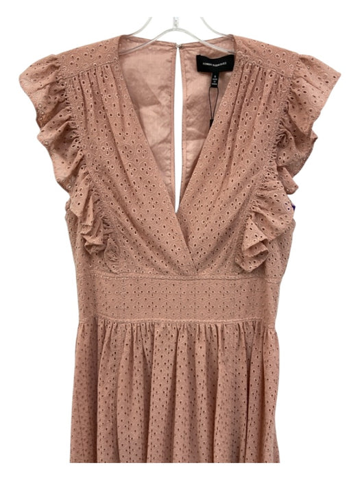 Robert Rodriguez Size 8 Blush Pink Cotton Blend Eyelet Sleeveless V Neck Dress Blush Pink / 8