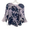 Alice McCall Size 4 Navy Blue & Purple Silk & Cotton Floral Semi Sheer Top Navy Blue & Purple / 4