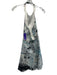 Parker Size S Blue, Black, White Rayon & Cotton Halter Neck Abstract Dots Dress Blue, Black, White / S