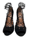Alaia Shoe Size 39 Black Suede Ankle Tie Peep Toe Cut Outs Stiletto Pumps Black / 39