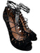 Alaia Shoe Size 39 Black Suede Ankle Tie Peep Toe Cut Outs Stiletto Pumps Black / 39