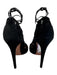 Alaia Shoe Size 39 Black Suede Ankle Tie Peep Toe Cut Outs Stiletto Pumps Black / 39