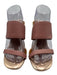 Kurt Geiger Shoe Size 39.5 Mauve & Rose Gold Leather Glitter 2 Strap Mule Wedges Mauve & Rose Gold / 39.5