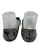 Melissa Shoe Size 8 Gray & Black Rubber clear Lace Print Bedazzled Flats Gray & Black / 8