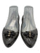 Melissa Shoe Size 8 Gray & Black Rubber clear Lace Print Bedazzled Flats Gray & Black / 8