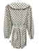 Camila Coelho Size XS White & Black Cotton Long Sleeve Polka Dot Pleated Romper White & Black / XS
