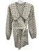 Camila Coelho Size XS White & Black Cotton Long Sleeve Polka Dot Pleated Romper White & Black / XS