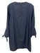 Tibi Size 2 Dark Wash Cotton Long Sleeve Tie Cuffs Back Zip Dress Dark Wash / 2