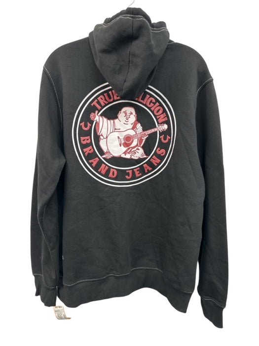 True Religion NWT Size L Black & White Cotton Solid Hoodie Men's Jacket Black & White / L