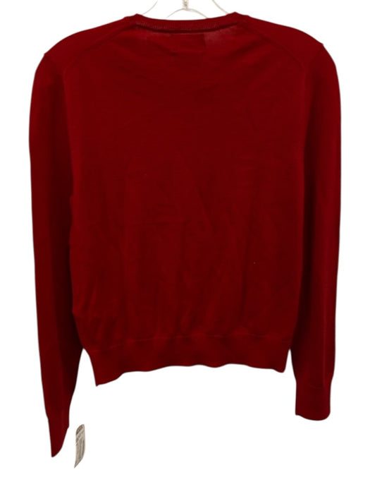Polo Ralph Lauren Size S Red Wool Knit Embroidered Logo Ribbed Hem Sweater Red / S