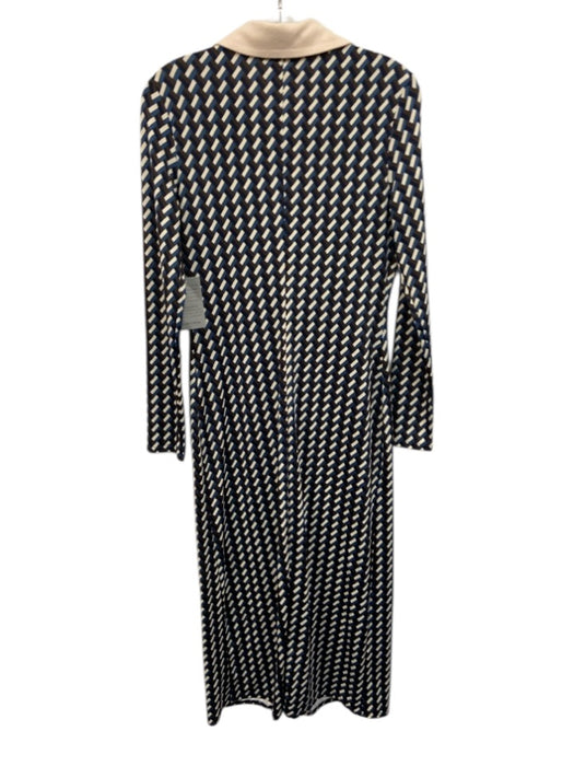 Melloday Size XS cream, blue & brown Polyester Blend Geometric Print Dress cream, blue & brown / XS
