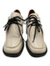 Pably Sandre Shoe Size 5 Cream White & Black Leather Upper Square Toe Loafers Cream White & Black / 5