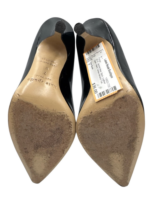 Kate Spade Shoe Size 7 Black Leather Upper Patent Pointed Almond Toe Pumps Black / 7