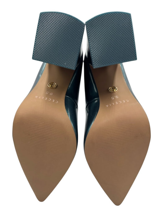 Cecelia Shoe Size 9.5 Dark Teal Leather Upper Shimmer Mary Jane Block heel Pumps Dark Teal / 9.5