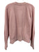 COS Size L Light Pink Cotton Ribbed Knit Button Front V Neck Cardigan Sweater Light Pink / L