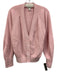 COS Size L Light Pink Cotton Ribbed Knit Button Front V Neck Cardigan Sweater Light Pink / L