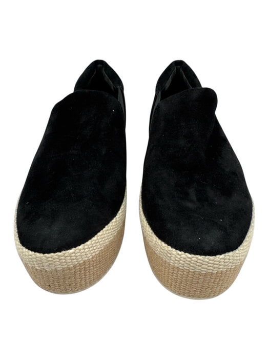 Vince Shoe Size 7 Black, Beige & Cream White Leather Upper Suede Sneakers Black, Beige & Cream White / 7