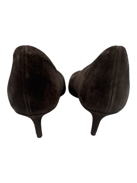 Theory Shoe Size 37 Dark Brown Leather Upper Suede Pointed Almond Toe Pumps Dark Brown / 37