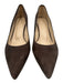 Theory Shoe Size 37 Dark Brown Leather Upper Suede Pointed Almond Toe Pumps Dark Brown / 37