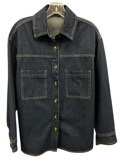 Emerson Lang Size S Dark Wash Denim Button Down Top Dark Wash / S