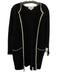Magaschoni Size M Black & Cream Viscose Blend Woven Open Front Long Sweater Black & Cream / M