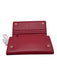 Mario Valentino Red Pebble Leather Logo Gold Hardware Snap Closure Wallets Red