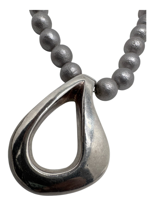 Simon Sebbag Silver 925 Silver Teardrop Pendant beads Necklace Silver