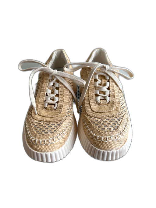 Dolce Vita Shoe Size 8.5 Beige Canvas Almond Toe lace up Sneaker Woven Shoes Beige / 8.5