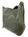 MZ Wallace Olive Green Leather & Canvas Leather Straps Square Zipper Detail Bag Olive Green