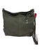 MZ Wallace Olive Green Leather & Canvas Leather Straps Square Zipper Detail Bag Olive Green
