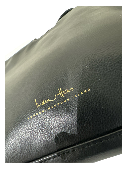 India Hicks Black Leather Gold hardware Magnetic Close Crossbody Buckle Bag Black / S