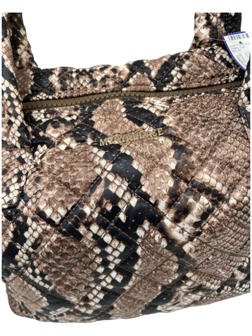 MZ Wallace Brown & Black Synthetic Quilted Snake Print Bag Brown & Black / Medium