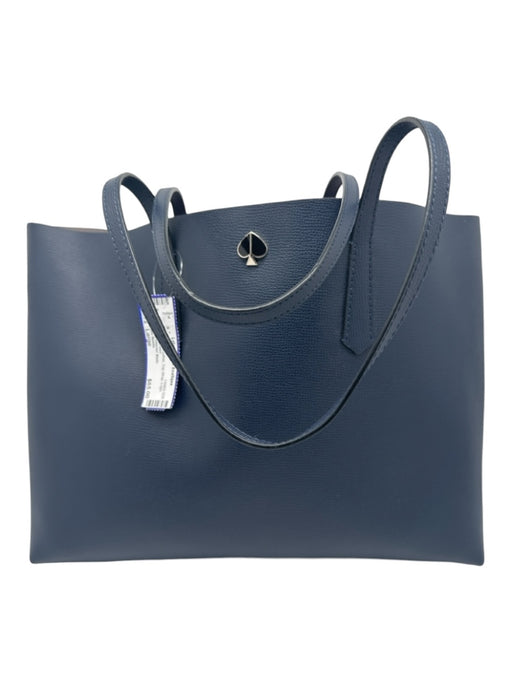 Kate Spade Navy Leather Top Strap Logo Tote Bag Navy / Large