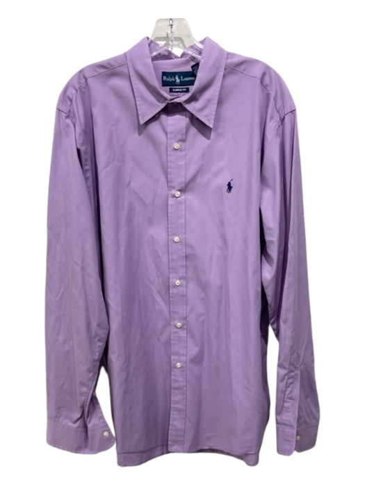 Ralph Lauren Size XL Purple Cotton Blend Solid Button Down Long Sleeve Shirt XL