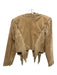 West Of Santa Fe Size Medium Beige Suede Studded Fringe Western Jacket Beige / Medium