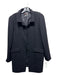 Nina Mclemore Size 12 Black Wool & Silk Textured Button Up 2 Pocket Coat Black / 12