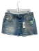 Frame Size 29 Medium light wash Cotton Denim Distressed Button & Zip Fly Shorts Medium light wash / 29