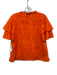 Alden Adair Size XL Orange Cotton Botanical Eyelet Tiered Short Sleeve Top Orange / XL